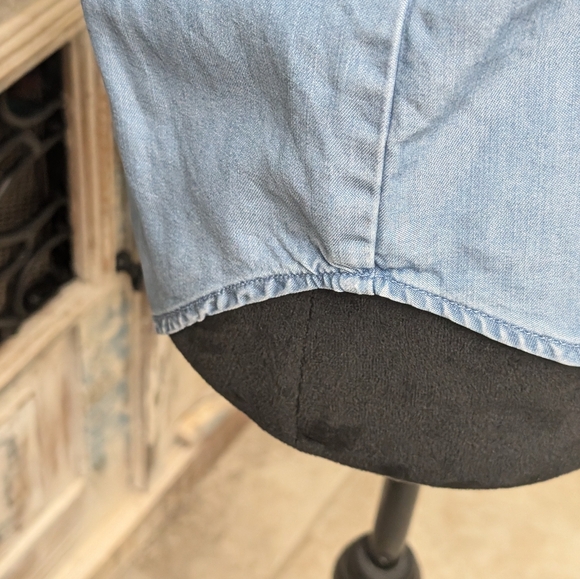 Loft Chambray Tunic Style Top, Size X-Small Petite - Picture 6 of 10